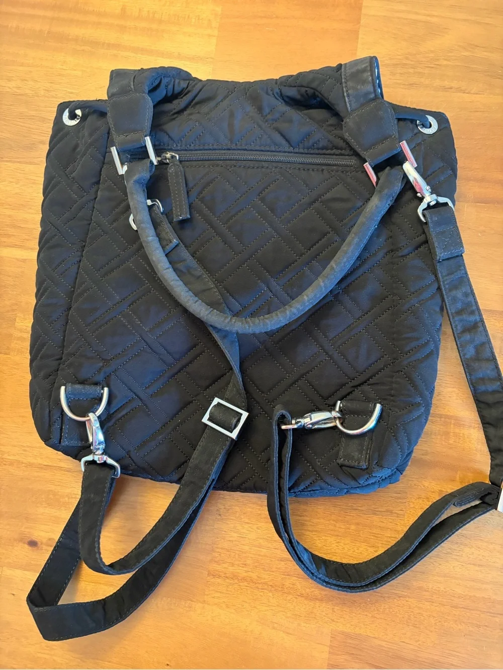 Vera Bradley Black Quilted Convertible Tote/Backpack